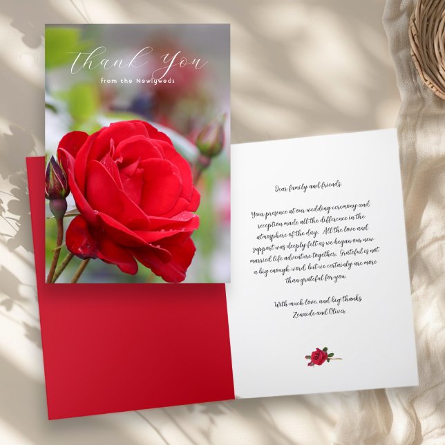 Message du Merci du Mariage Roses rouges (Créateur téléchargé)