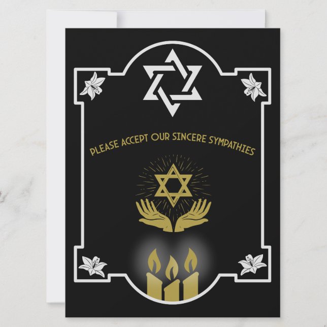 Message funéraire de la Condolence juive (Devant)