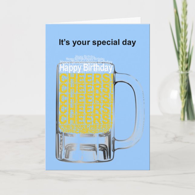 Message personnalisable Carte Anniversaire Beer Mu (Devant)