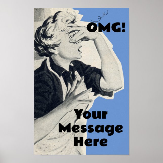 Message personnalisé OMG antique 50's Print Poster (Devant)