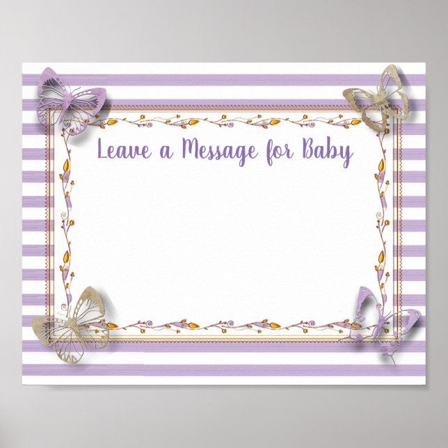 Message pour bébé, Poster de Baby shower Keepsaké (Devant)