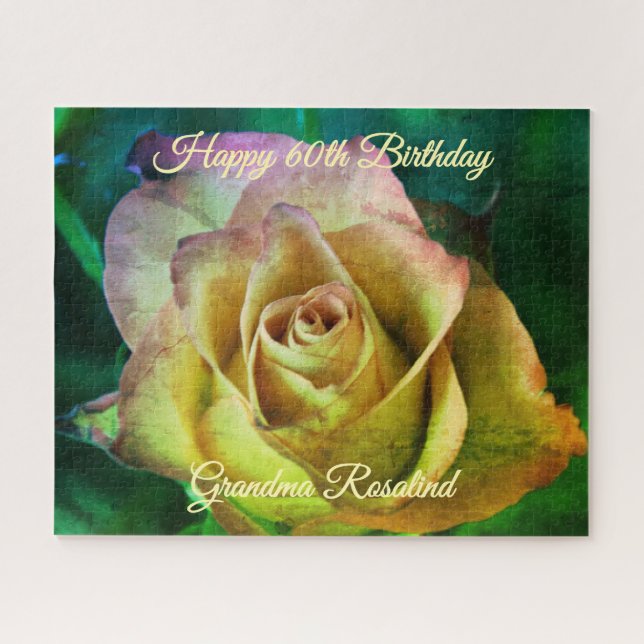Message rose personnalisable Jigsaw Puzzle (Horizontal)