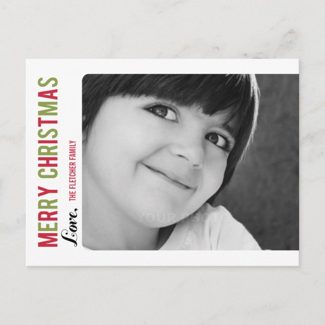 Message simple Carte photo de Noël/Fêtes (Devant)