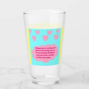 Message sur une tasse de verre pour votre fille