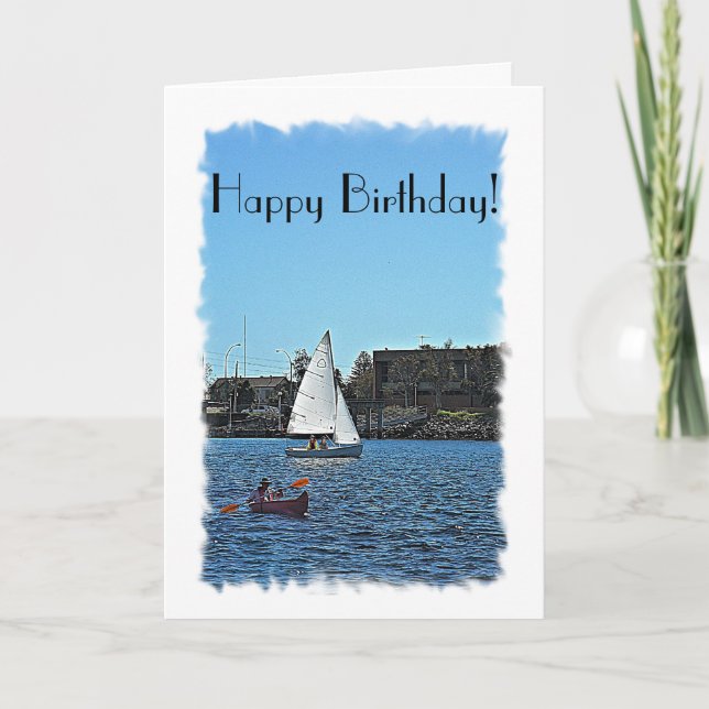 Messagerie dans les bateaux Carte d'anniversaire (Devant)
