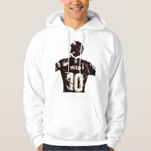 Messi Homme Sweat à Capuche Blanc