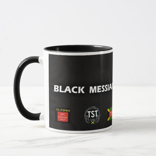 MESSIE NOIR  Mug de planche à roulettes JMT (Gauche)