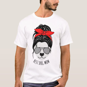 Messy Bun DOG MOM T-shirt