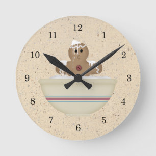 Messy Gingerbread Man Horloge murale
