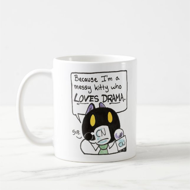 Messy Kitty Who Love Drama mug (Gauche)