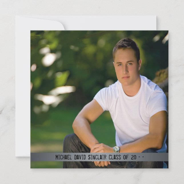 Metal Boys Photo Graduation Faire-part (Devant)