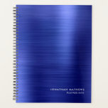 Métal brossé simple moderne Royal Blue<br><div class="desc">Moderne simple brossé métal Royal Blue Planner</div>
