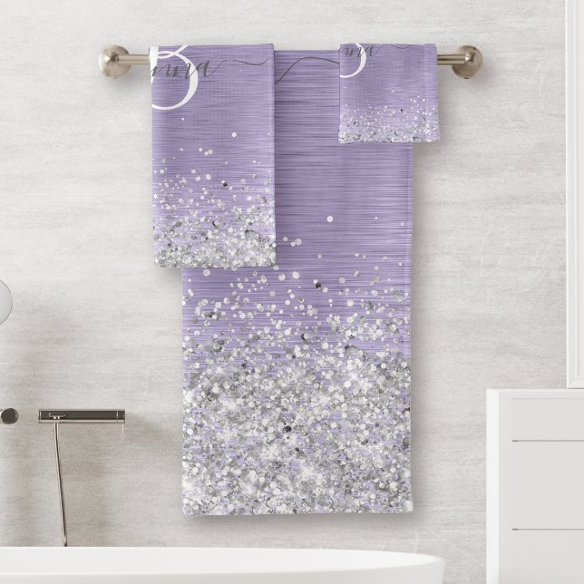 Métal brossé violet Parties scintillant d'argent N (Créateur téléchargé)