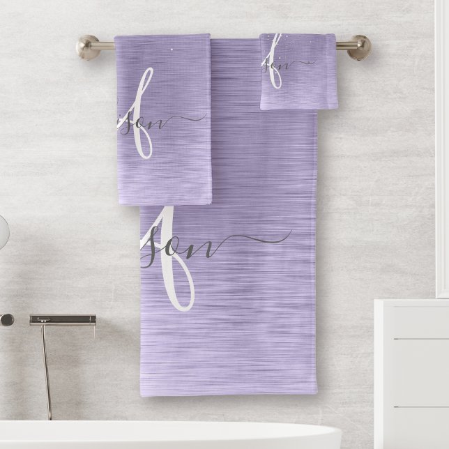 Métal brossé violet Parties scintillant d'argent N (Créateur téléchargé)