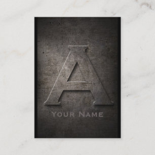 Métal De Bronze Monogrammé Un Carte de visite