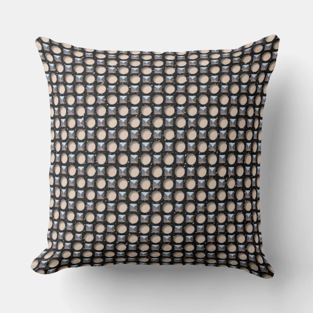 Métal Éclats Sur Cuir Avec Trous Coussin (Recto)