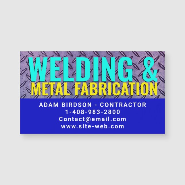 Metal Fabrication & Welding Magnetic Business Card (Devant)