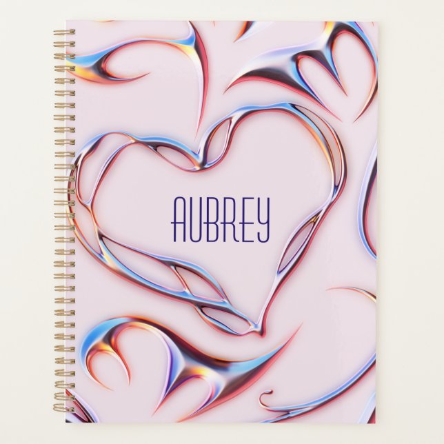 Métal futuriste Ajouter Nom Cyberpunk Rose (Devant)