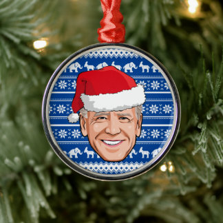 Métal Joe Biden Bleu Ornement en céramique de vacances