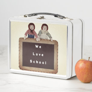 Metal Lunchbox Raggedy Ann & Andy We Love School