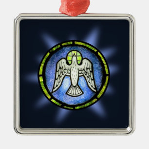 Métal Ornement de colombe de paix en verre souillé