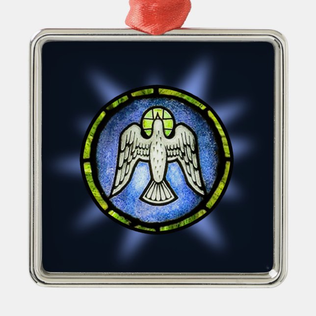 Métal Ornement de colombe de paix en verre souillé (Devant)