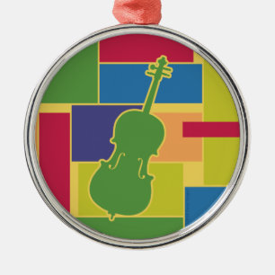 Métal Ornement de violoncelle en blocs de couleur