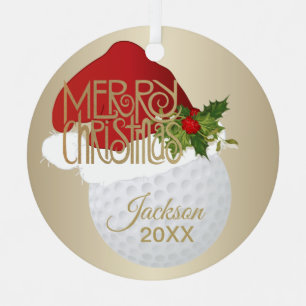 Métal Ornement en céramique de Noël Golf Ball