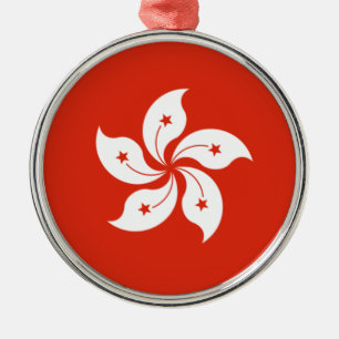 Métal Ornement en céramique du drapeau de Hong Kong