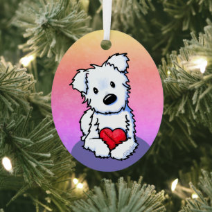 Métal Ornement en céramique KiniArt Westie Heart