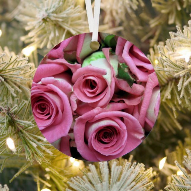 Métal Roses rouges et jaunes, ornement en cercle métalli (Insitu)