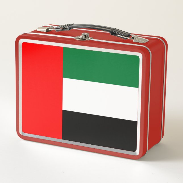 Metal Stainless Lunchbox - flag of UAE (Devant)