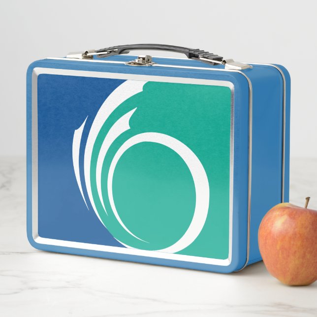 Metal Stainless Lunchbox with flag of Ottawa (En situation)