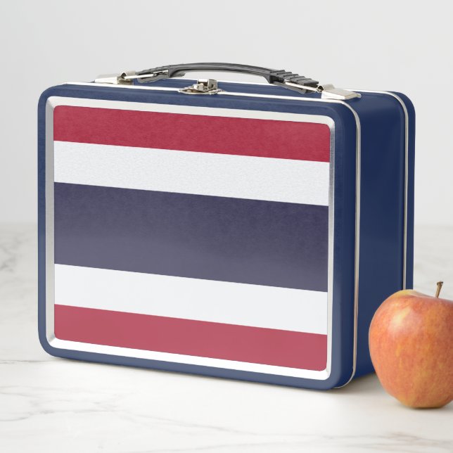 Metal Stainless Lunchbox with flag of Thailand (En situation)