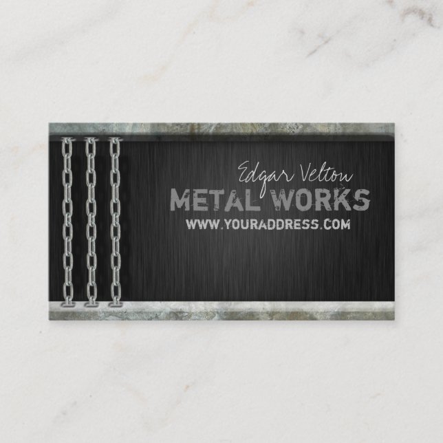 Metal Works Engineer Carte de visite à chaîne lour (Devant)