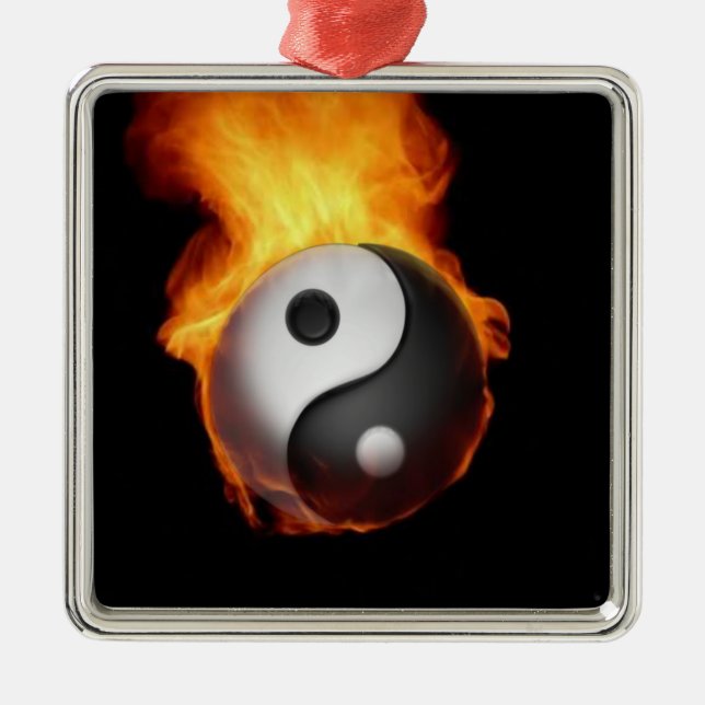 Métal Yin Yang en ornement de feu (Devant)