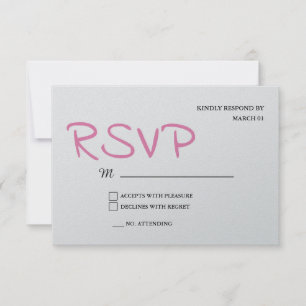 Métallic Argent Mariage RSVP Réponse Réponse