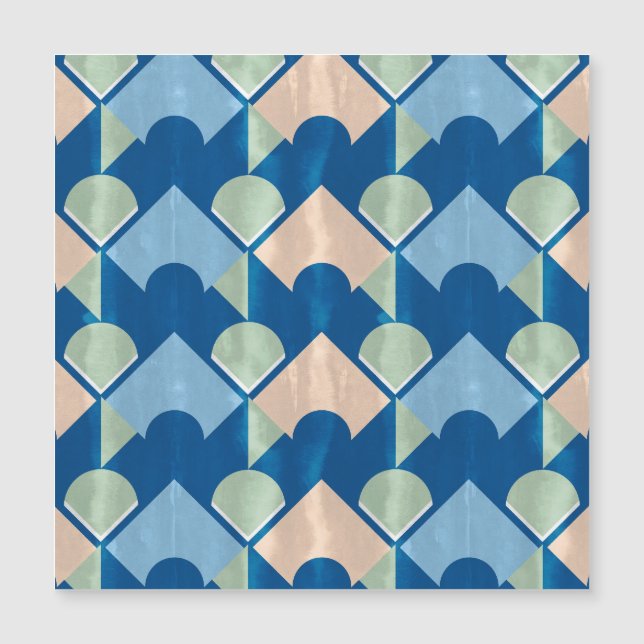 Metallic blue geometric diamond shapes  (Devant)