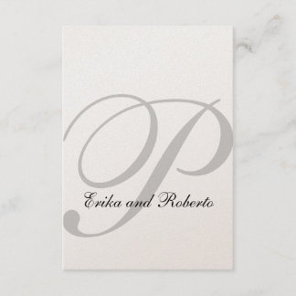 Métallic Champagne Papier Monogramme Mariage RSVP