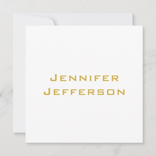Metallic Gold & White Professional Modern Card (Devant)