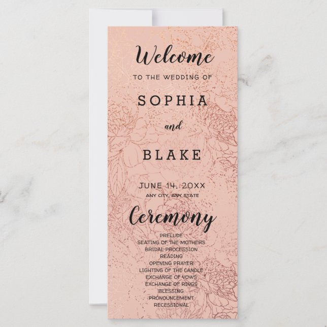 Metallic Light Programme de mariage orange et flor (Devant)
