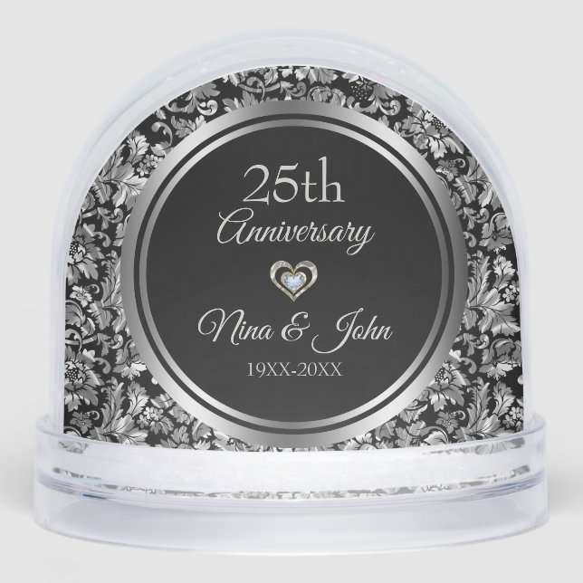 Metallic Silver Damask Wedding Anniversary (Avant)