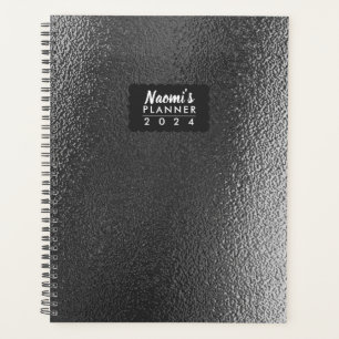 Metallic Silver Personnalisé Un An Planificateur H