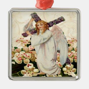 Métallique Ange Avec Ornement De Croix