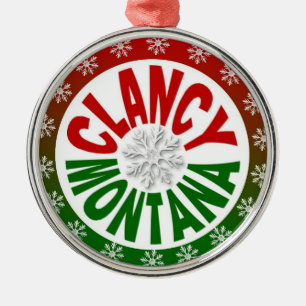 Métallique Clancy Montana ornement de flocon rouge vert