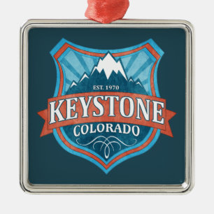 Métallique Clavier Colorado turquoise bouclier ornement carré