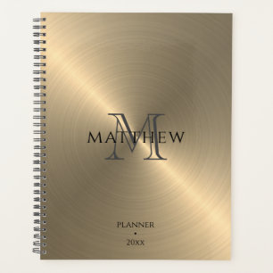 Métallique d'or radial   Planificateur monogramme