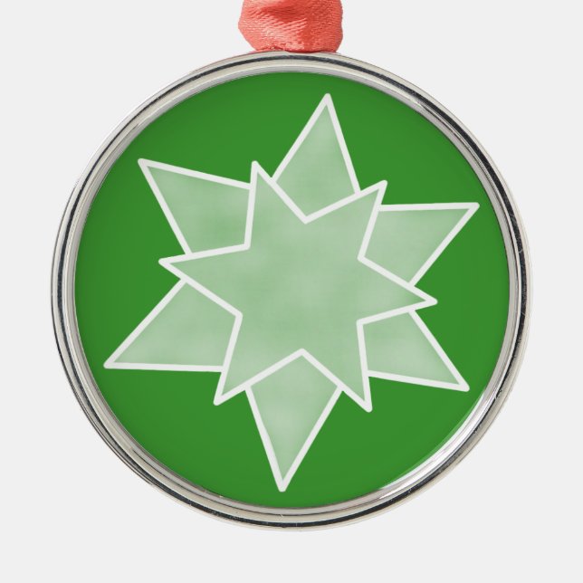 Métallique Étoile de Noël - Ornement Premium, Vert (Devant)