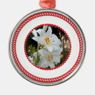 Métallique Jesse Tree White Lily Ornement #1