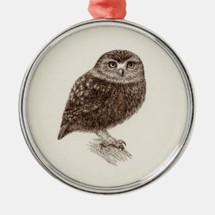 Métallique Jeune ornement de prime de hibou